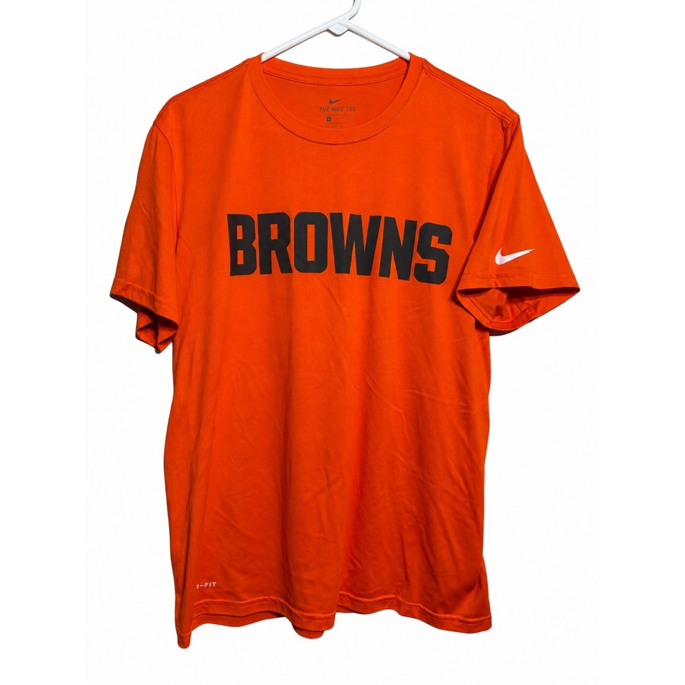 Nike Cleveland Browns Mens Orange Dri-FIT Athletic Short Sleeve T-Shirt Large